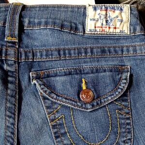 TRUE RELIGION™️ Women's Flare Sz 31 inseam 34 Jeans Med blue $ave!